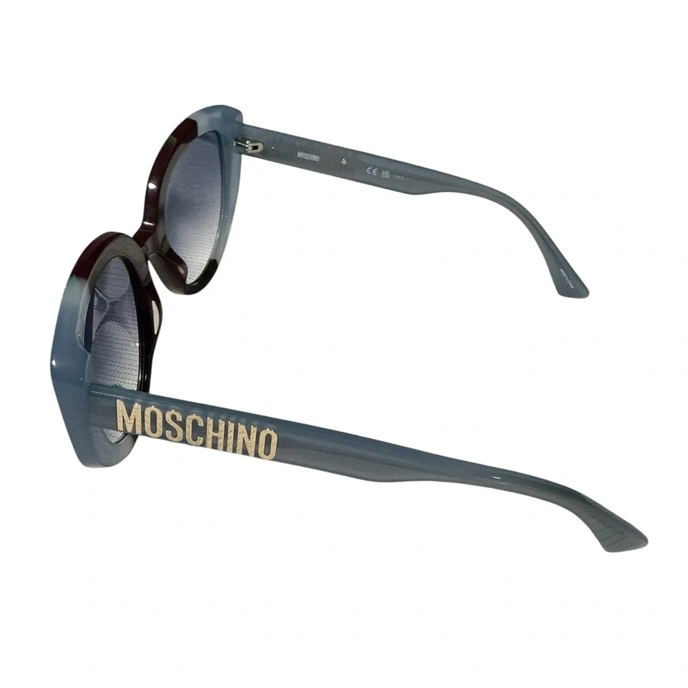 MOSCHINO 53mm Gradient Sunglasses Blue/Brown $262 Retail NWT